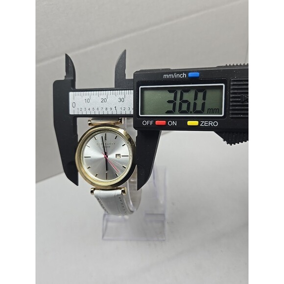 Ted Baker Ava Womens Gold Tone White Leather 36mm Date Quartz Watch New Battery - Picture 5 of 12